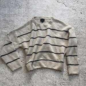 Lumiere Cream Striped Sweater with Black Lines